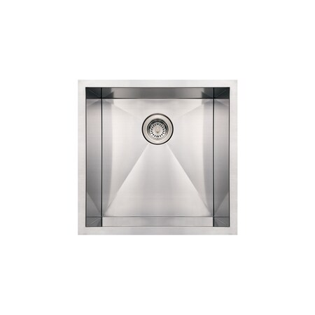 Whitehaus Brushed SS Commercial Sgl Bowl Undermount Sink, Brushed SS WHNCM1920